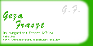 geza fraszt business card